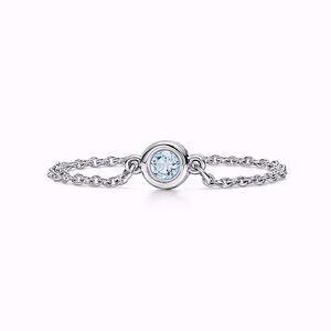 Elsa Peretti® Color by the Yard Ring in Silver with an Aquamarine  Size 7